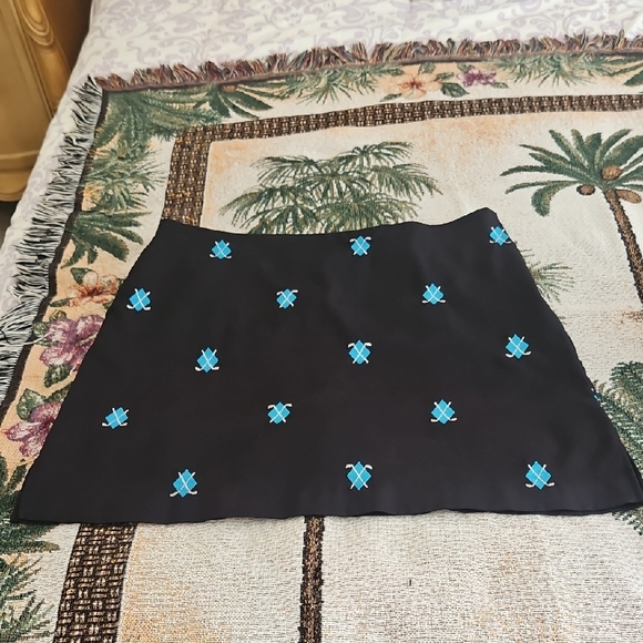 Coral Bay GOLF skort Black Blue Golf Club Decor Size 14 - Picture 1 of 8